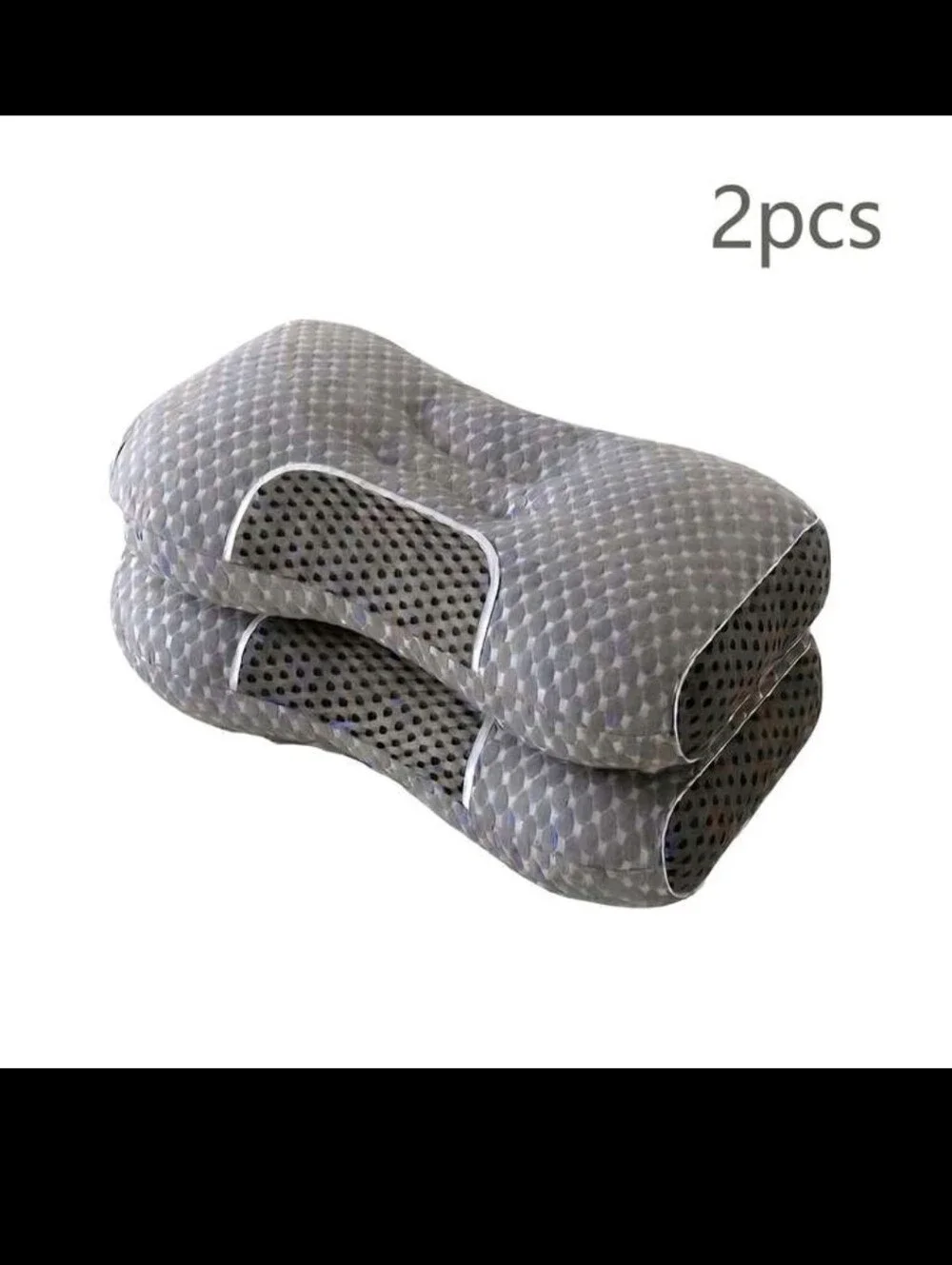 Gray Ergonomic Contour Neck Pillows - 2 Pack